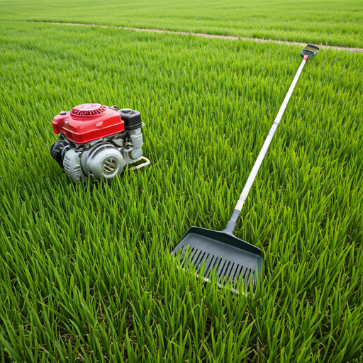 Professional lawn care specialist using high-end mower on bright green turf in a sunny suburban backyard